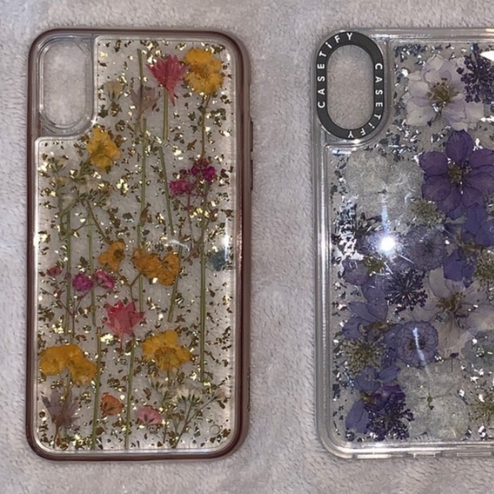 Casetify 24K gold and flower iPhone X case